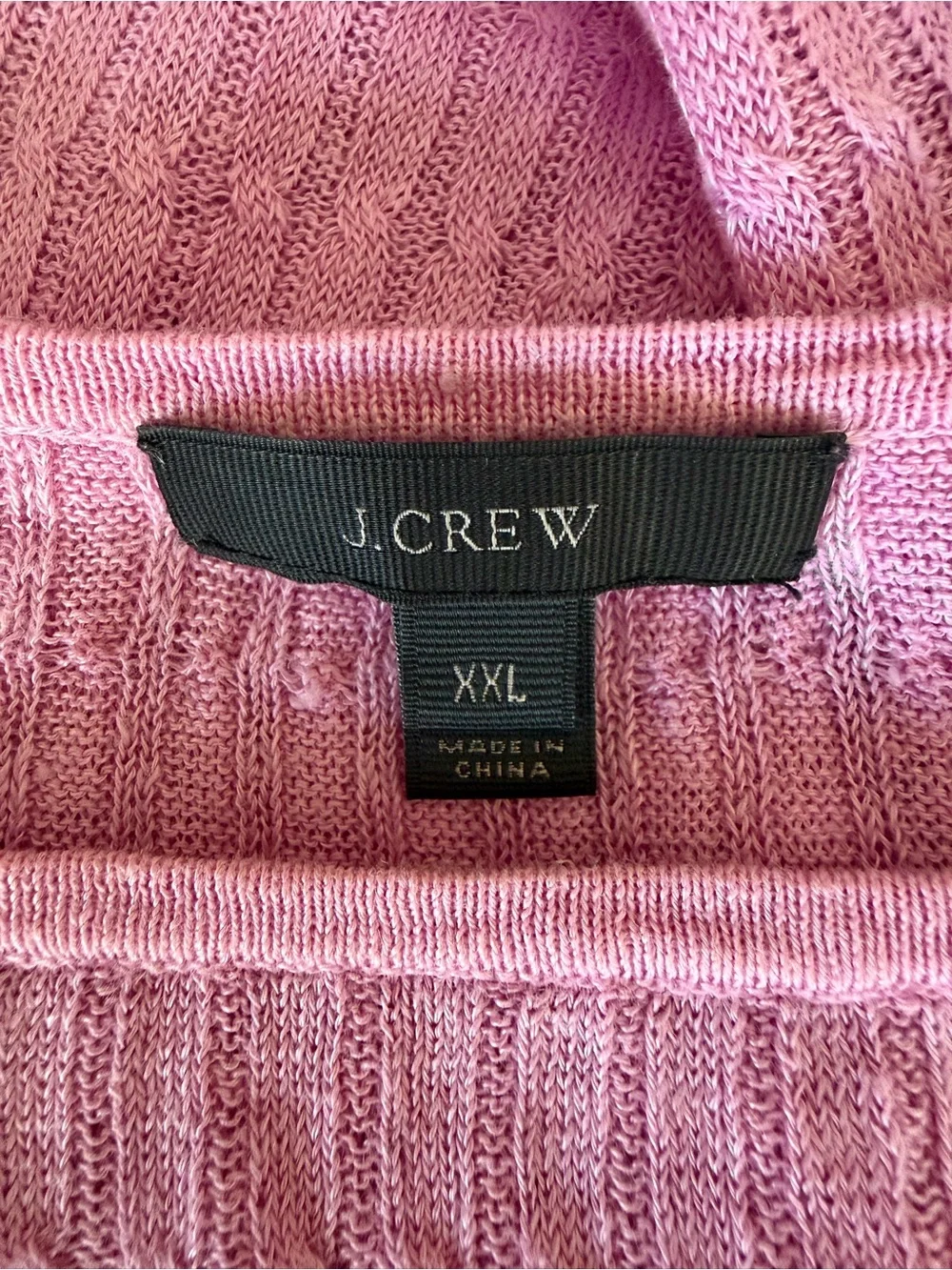 J. Crew Linen Pink Ribbed Boat-Neck Sweater Size XXL